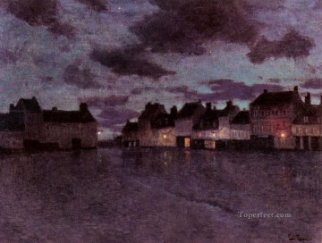 暴風雨後のフランスの市場 ノルウェー産フリッツ・タウロー Oil Paintings